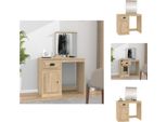 Vidaxl Tavolino Da Toilette Con Specchio In Rovere Sonoma 90X50X132,5 Cm - Tavolini Da Toilette