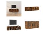 Vidaxl Mobili Tv A Parete 2 Pz. Rovere Fumé 80X34,5X40 Cm - Mobile Tv A Parete - Pensili Tv - Mobile Tv - Console Tv