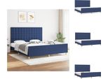 Vidaxl Struttura Letto Con Testiera In Tessuto Blu 180X200 Cm - Letti E Strutture Letto