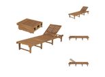 Vidaxl Lettino Pieghevole In Legno Massiccio Di Acacia - Lettini Prendisole