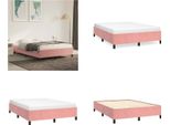 Vidaxl Struttura Letto Rosa 140X190 Cm In Velluto - Struttura Letto - Cornici Letto - Struttura Letto - Letto