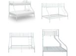 Vidaxl Struttura Letto A Castello In Metallo Bianco 140X200 Cm/90X200 Cm - Letto A Castello - Letti A Castello - Letto A Soppalco - Letti A Soppalco