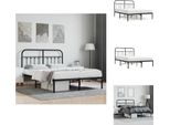 Vidaxl Struttura Letto Con Testiera In Metallo Nero 140X200 Cm - Letti E Strutture Letto