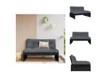 Vidaxl Divano Centrale Nero 120X80 Cm In Legno Di Pino Massiccio - Elementi Per Divani Da Giardino