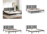 Vidaxl Letto In Legno Massiccio Pino Grigio 200X200 Cm - Struttura Letto - Letto - Letto In Legno