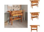 Vidaxl Banco Da Lavoro Con Cassetti Morse 124X52X83 Cm In Legno Di Acacia - Banchi Da Lavoro