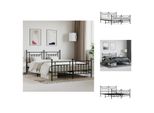Vidaxl Struttura Letto Con Testata E Pediera In Metallo Nero 180X200 Cm - Letti E Strutture Letto