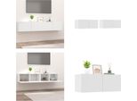 Vidaxl Mobili Tv 2 Pz. Bianco 80X30X30 Cm Materiale A Base Di Legno - Mobile Tv - Mobili Tv - Mobili Tv - Porta Tv