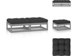 Vidaxl Sgabello Da Giardino Con Cuscino 2 Pz. Legno Di Pino Massiccio - Elementi Per Divani Da Giardino