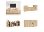 Vidaxl Set Di Mobili Tv 3 Pezzi In Legno Di Quercia Sonoma - Set Di Mobili Tv - Set Di Mobili Tv - Parete Attrezzata - Parete Attrezzata
