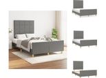 Vidaxl Struttura Letto Con Testiera In Tessuto Grigio Scuro 120X200 Cm - Letti E Strutture Letto