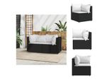 Vidaxl Divano Da Giardino Angolare Con Cuscini In Poly Rattan Nero - Divani Da Giardino