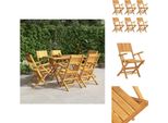 Vidaxl Sedie Da Giardino 6 Pz. Pieghevoli 55X61X90 Cm In Legno Massiccio Di Teak - Sedie Da Giardino
