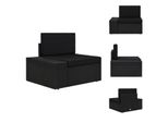 Vidaxl Divano Modulare Ad Angolo Con Bracciolo (Destra) In Poly Rattan Nero - Elementi Per Divani Da Giardino