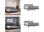 Vidaxl Letto In Legno Massiccio Con Testiera Nera 200X200 Cm - Struttura Letto - Letto - Letto Matrimoniale