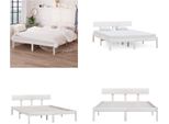 Vidaxl Letto In Legno Massiccio Bianco 120X190 Cm - Struttura Letto - Letto - Struttura Letto In Legno