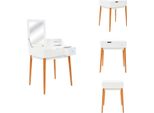 Vidaxl Tavolino Da Toilette Con Specchio Mdf 60 X 50 X 86 Cm - Tavolini Da Toilette