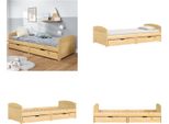 Vidaxl Letto Da Giorno Con 2 Cassetti Irun 90X200 Cm In Legno Di Pino Massiccio - Letto Da Giorno - Letti Da Giorno - Divano Letto - Letto Per Ospiti