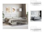 Vidaxl Struttura Letto Con Testiera E Pediera In Metallo Bianco 183X213 Cm - Letti E Strutture Letto