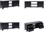 Vidaxl Mobile Tv Nero 108X30X40 Cm In Legno Massiccio Di Paulownia - Mobile Tv - Mobili Tv - Mobili Tv - Mobili Tv