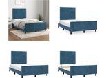 Vidaxl Struttura Letto Con Testiera Blu Scuro 120X200 Cm In Velluto - Struttura Letto Con Testiera - Struttura Letto Con Testiera - Struttura Letto - Letto Con Testiera