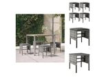 Vidaxl Sgabello Da Giardino Con Cuscini 4 Pz. Poli Rattan Grigio - Elementi Per Divani Da Giardino