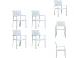 Vidaxl Sedie Da Giardino 4 Pz. Plastica Bianca Effetto Rattan - Sedie Da Giardino