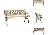 Vidaxl Panchina Da Giardino 122 Cm In Ghisa E Legno Massiccio Di Abete - Panchine Da Giardino