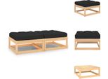 Vidaxl Poggiapiedi Da Giardino Con Cuscino 2 Pz. Legno Di Pino Massiccio - Elementi Per Divani Da Giardino
