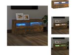Mobile Tv Vidaxl Con Luci Led In Rovere Fumé 90X35X40 Cm - Mobili Tv