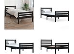 Vidaxl Letto In Legno Massiccio Nero 100X200 Cm - Struttura Letto - Letto - Struttura Letto In Legno