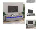 Vidaxl Mobili Tv 2 Pezzi Con Luci Led Grigio Cemento 75X35X40 Cm - Mobili Tv