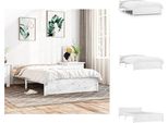Vidaxl Letto In Legno Massiccio Bianco 140X200 Cm - Letti & Reti
