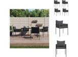 Vidaxl Sedie Da Giardino Con Cuscini 4 Pezzi Nero 54X61X83 Cm Poly Rattan - Sedie Da Giardino