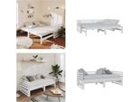 Vidaxl Letto Da Giorno Allungabile In Pino Massiccio Bianco 2X(90X200) Cm - Letto Da Giorno - Letti Da Giorno - Letto Allungabile - Letti Allungabili