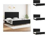 Vidaxl Struttura Letto Con Testiera In Tessuto Nero 180X200 Cm - Letti E Strutture Letto