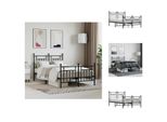 Vidaxl Struttura Letto Con Testiera E Pediera In Metallo Nero 135X190 Cm - Letti E Strutture Letto
