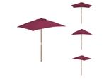 Vidaxl Ombrellone Con Palo In Legno 150 X 200 Cm Rosso Bordeaux - Ombrelloni E Tende Da Sole