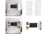 Vidaxl Mobili Tv 3 Pz. Pino Massiccio Bianco - Mobile Tv - Mobili Tv - Mobile Tv In Legno - Mobile A Muro