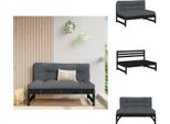 Vidaxl Divano Centrale Nero 120X80 Cm In Legno Di Pino Massiccio - Elementi Per Divani Da Giardino