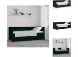 Vidaxl Letto Da Giorno Nero 90X200 Cm In Legno Di Pino Massiccio - Letti E Strutture Letto