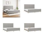 Vidaxl Struttura Letto Con Testiera In Tessuto Grigio Chiaro 200X200 Cm - Struttura Letto Con Testiera - Struttura Letto Con Testiera - Struttura Letto - Letto Con Testiera