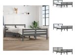 Vidaxl Letto In Legno Massiccio Grigio 150X200 Cm - Letti & Reti