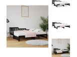Vidaxl Letto Da Giorno Allungabile Nero 2X(80X200) Cm In Legno Di Pino Massiccio - Letti E Strutture Letto