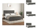 Vidaxl Struttura Letto Con Testiera Grigio Scuro 180X200 Cm In Velluto - Letti E Strutture Letto
