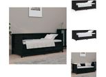 Vidaxl Letto Da Giorno Nero 90X190 Cm In Legno Di Pino Massiccio - Letti E Strutture Letto