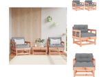 Vidaxl Sedie Da Giardino Con Cuscini 2 Pz. Legno Massiccio Di Abete Douglas - Elementi Per Divani Da Giardino