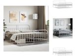 Vidaxl Struttura Letto Con Testiera E Pediera In Metallo Bianco 193X203 Cm - Letti E Strutture Letto