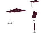 Vidaxl Ombrellone A Semaforo Con Palo In Acciaio Rosso Bordeaux 250X250 Cm - Ombrelloni E Tende Da Sole