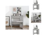 Vidaxl Tavolino Da Toilette Con Specchio Grigio Cemento 86,5X35X136 Cm - Tavolini Da Toilette